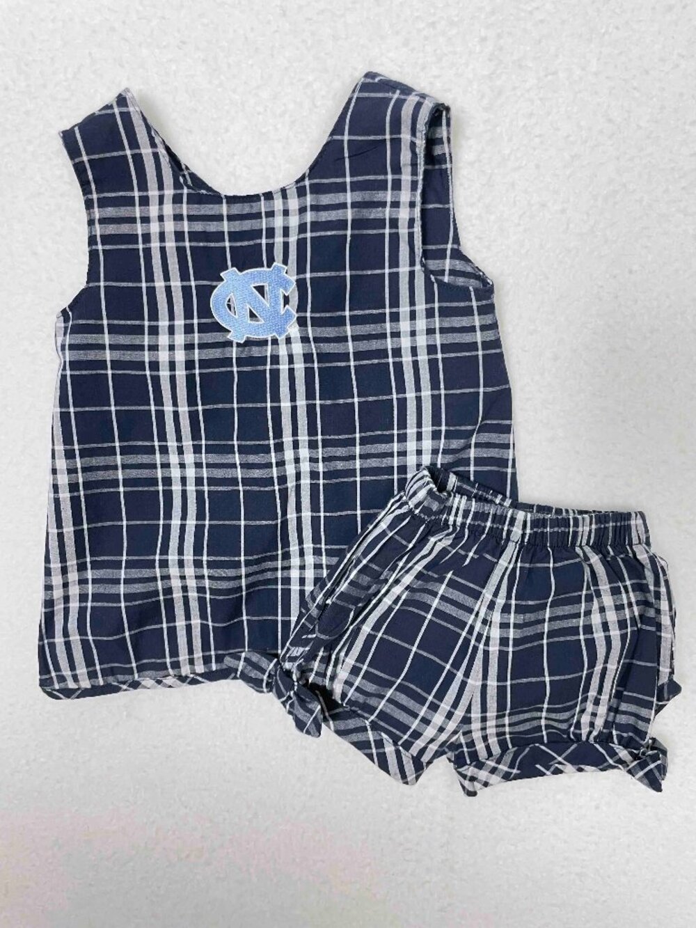 Sara Lynn Togs UNC Chapel Hill Matching Plaid Set Infant Girls Size 6-9 Months